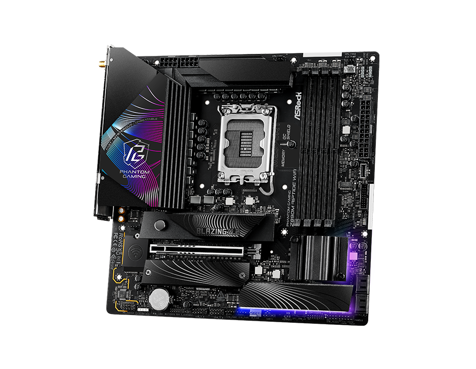 ASRock Z890M Riptide WiFi LGA 1851 Micro ATX Motherboard - Newegg.com